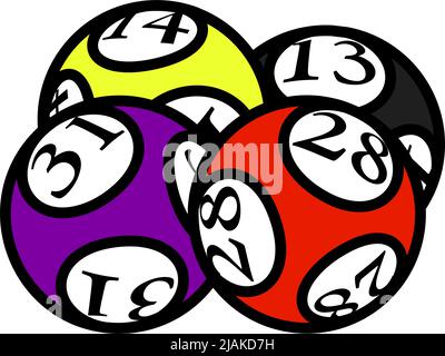 Symbol „Lotto Balls“. Editierbare Fettformatier Umriss Mit Farbfülldesign. Vektorgrafik. Stock Vektor