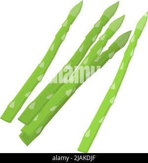 Grüner Spargel isoliert auf weißem Hintergrund, flache Vektorgrafik Stock Vektor