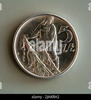 Fünf Zlotys Stockfoto