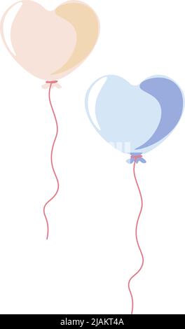 Hochzeit Ballons in Form von Herz, Feier Stock Vektor