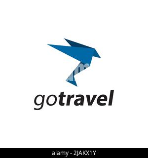 Bird Origami Reisebüro Vektor Logo Design Stock Vektor
