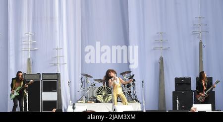 Greta Van Fleet - Sam Kiszka, Danny Wagner, Josh Kiszka, Jake Kiszka treten während der BottleRock Napa Valley 2022 auf der Napa Valley Expo am 27. Mai 2022 in Napa, Kalifornien, auf. Foto: Casey Flanigan/imageSPACE/MediaPunch Stockfoto