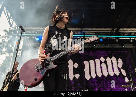 Heiße Milch - Han Mee tritt während der BottleRock Napa Valley 2022 auf der Napa Valley Expo am 28. Mai 2022 in Napa, Kalifornien, auf. Foto: Chris Tuite/imageSPACE/MediaPunch Stockfoto