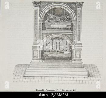 Sigismund I. der Alte (1467 1548) und Sigismund II. Augustus (1520 1572), Könige von Polen. Grabsteine in der Wawel-Kathedrale. Aus Richtung „Przyjaciel Ludu“ 1839 (1) 430 unbekannt Stockfoto