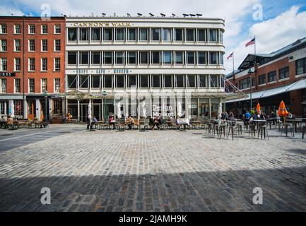 Fulton Street, Finanzviertel, Manhattan, New York City Stockfoto