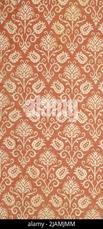 Fragment aus Halb-Wolle-Stoffmuster aus verstreuten Blüten in symmetrischer Zusammensetzung unbekannt Stockfoto