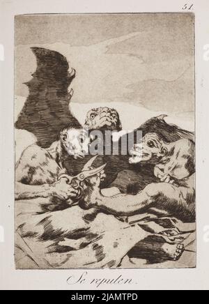 SE repulen /sie fichten sich auf; Tafel Nr. 51 aus: „Los Caprichos“ Caprices, Hrsg. II, Madrid ca. 1855 Goya, Francisco de (1746 1828) Stockfoto