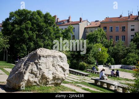 Le Gros Caillou Garden, Bezirk Croix-Rousse, Lyon, Region Auvergne Rhone-Alps, Zentralfrankreich Stockfoto