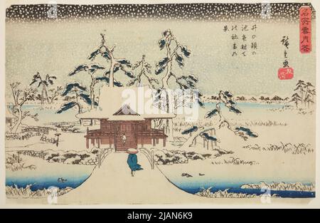 Der Benten-Tempel in Snokashira Pond /Inokashira NO IKE BENZAITEN NO YASHIRO YUKI NOKEI Stockfoto