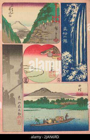 Fünf Szenen auf einem Brett Stockfoto