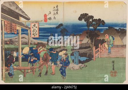 Totsuka (erste Ausgabe), Tafel 6 aus der Serie: 53 Etappen der Tokaido-Straße/Tokaido gojusan zugi no uchi HIROSHIGE, Ichiryusai (1797 1858) Stockfoto