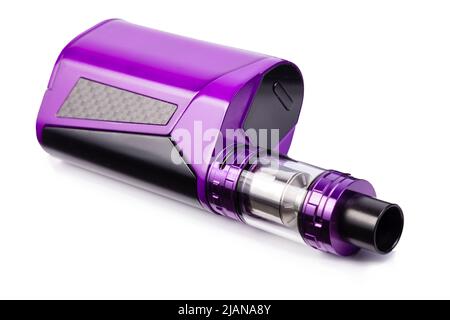 Dampfgerät, elektronische Zigarette, Vape isoliert auf dem weißen Hintergrund Stockfoto