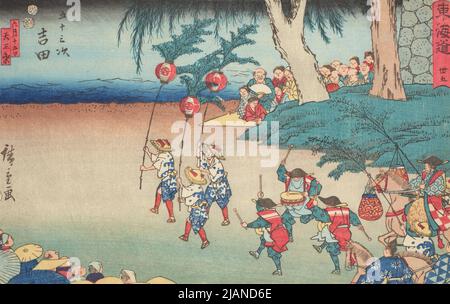 Yoshida, Tafel 35 aus der Serie: 53 Etappen der Tokaido-Straße , die dritte Version des so genannten Reisho Tokaido HIROSHIGE, Ichiryusai (1797 1858) Stockfoto