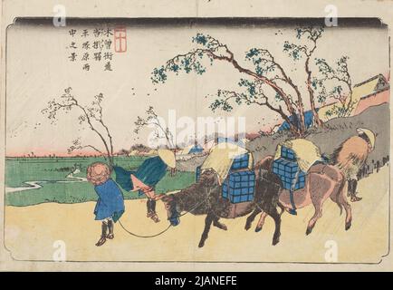 NEUNUNDSECHZIG ETAPPEN DER STRASSE VON KISO /KISOKUJUKYU TSUGI NO UCHI EISEN, KEISAI (1790 1848), HIROSHIGE, ICHIRYUSAI (1797 1858) Stockfoto