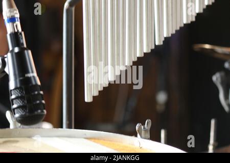 Instrumente zum Spielen von Samba. Roda de Samba in Brasilien. Stockfoto