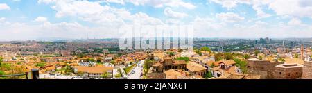 Ankara Türkei. Panoramablick auf Ankara. Hauptstadt der Türkei Hintergrund hochauflösende Ansicht. Stockfoto