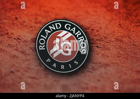 Paris, Frankreich. 31.. Mai 2022. Roland Garros Tag Der Offenen Tür 10 31/05/2022 Roland Garros Logo Kredit: Roger Parker/Alamy Live News Stockfoto