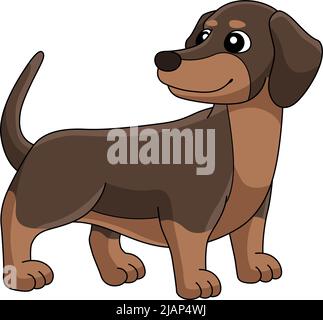 Dachshund Dog Cartoon Farbige Clipartsillustration Stock Vektor