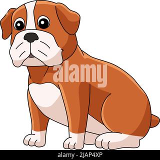 Bulldog Hund Cartoon Farbige Cliparte Illustration Stock Vektor