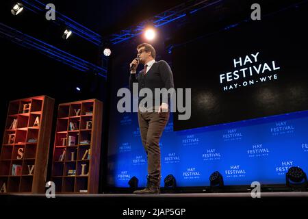 Hay-on-Wye, Wales. Marcus Brigstocke beim Hay Festival 2022, Wales. Quelle: Sam Hardwick/Alamy. Stockfoto