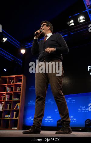 Hay-on-Wye, Wales. Marcus Brigstocke beim Hay Festival 2022, Wales. Quelle: Sam Hardwick/Alamy. Stockfoto