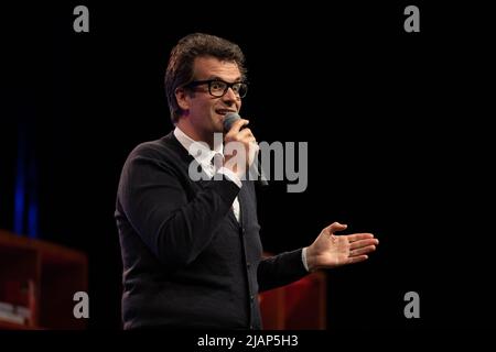 Hay-on-Wye, Wales. Marcus Brigstocke beim Hay Festival 2022, Wales. Quelle: Sam Hardwick/Alamy. Stockfoto