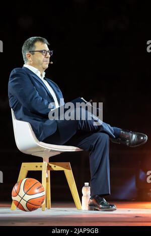 Verona, Italien. 14.. September 2020. Der italienische Erzähler und Sportjournalist Federico Buffa spielt live in der Arena di Verona. Stockfoto