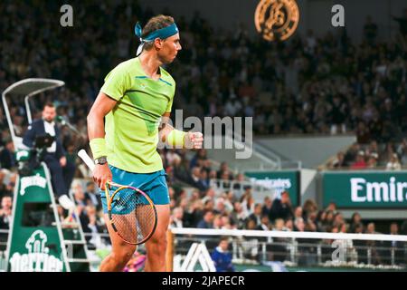 PARIS, IF - 31.05.2022: ROLAND GARROS 2022 - Rafael Nadal (ESP) während des Roland Garros 2022 Turniers in Paris, Frankreich. (Foto: Andre Chaco/Fotoarena) Stockfoto