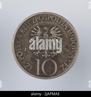 Falsche Münze, 10 Zlotys, 1975, VolksrepubliIIc von Polen Stockfoto