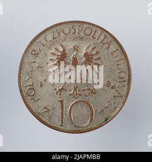 Falsche Münze, 10 Zlotys, 1975, VolksrepubliIIc von Polen Stockfoto