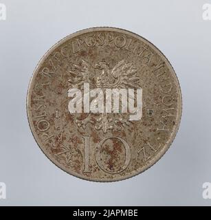 Falsche Münze, 10 Zlotys, 1975, VolksrepubliIIc von Polen Stockfoto