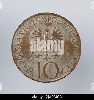 Falsche Münze, 10 Zlotys, 1975, VolksrepubliIIc von Polen Stockfoto