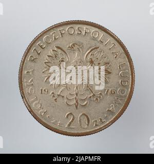 Falsche Münze, 20 Zlotys, 1976, VolksrepubliIIc von Polen Stockfoto