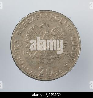 Falsche Münze, 20 Zlotys, 1976, VolksrepubliIIc von Polen Stockfoto