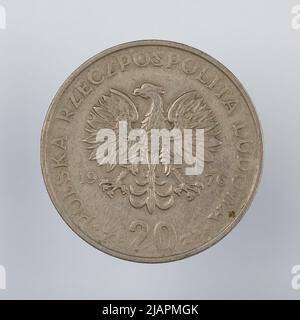Falsche Münze, 20 Zlotys, 1976, VolksrepubliIIc von Polen Stockfoto