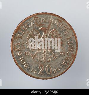 Falsche Münze, 20 Zlotys, 1976, VolksrepubliIIc von Polen Stockfoto