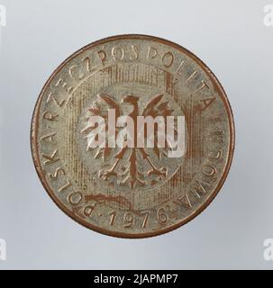 Falsche Münze, 20 Zlotys, 1976, VolksrepubliIIc von Polen Stockfoto