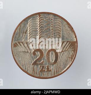 Falsche Münze, 20 Zlotys, 1976, VolksrepubliIIc von Polen Stockfoto