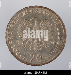 Falsche Münze, 20 Zlotys, 1976, VolksrepubliIIc von Polen Stockfoto