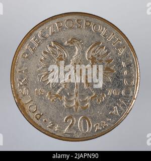 Falsche Münze, 20 Zlotys, 1976, VolksrepubliIIc von Polen Stockfoto