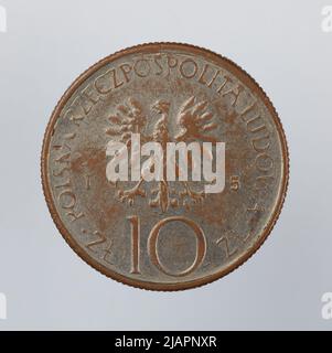 Falsche Münze, 10 Zlotys, 1975, VolksrepubliIIc von Polen Stockfoto