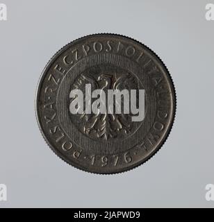 Falsche Münze, 20 Zlotys, 1976, VolksrepubliIIc von Polen Stockfoto