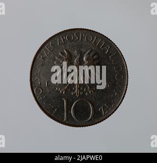 Falsche Münze, 10 Zlotys, 1975, VolksrepubliIIc von Polen Stockfoto