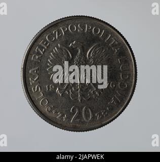 Falsche Münze, 20 Zlotys, 1976, VolksrepubliIIc von Polen Stockfoto