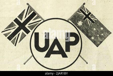 Anzeige für die United Australia Party bei den australischen Bundestagswahlen 1931. Die Anzeige beschreibt die Plattform der Partei Stockfoto