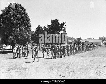 Australische Soldaten im Lager Liverpool, 17. Bataillon ca. 1939 Stockfoto