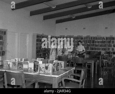 Mitarbeiter in der Mayfield Library (Australien) ca. 1955 Stockfoto