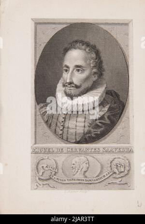 Miguel de Cervantes Saavydra (1547 1616) Addition auf der Karte vor dem Titelblatt und der Band der Miniaturausgabe des Liedes: The English hydalgo hydalgo Stalker, E. (fl. 1801 1833), Ametller Rotllan, Blas (1768 1841) Stockfoto
