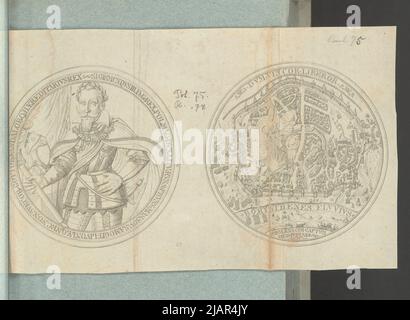 Das Bild der Medaille von Zygmunt III Vasa von 1611, für den Sieg von Smolensk, in: Sammleralbum: Figuren polnischer Medaillen zum Werk von X.B. Albertrande: Polnische Geschichte mit zertifizierten Medaillen. Erstellt von Prinz Henryk Lubomirski 1822 1830 geordnet nach der Liste der polnischen Medaillen von Feliks Bentkowski 1832 (Pos. 68) unbekannt, Geiger, Andreas (1765 1856) Stockfoto