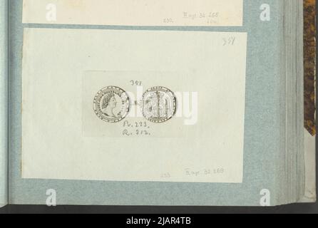 Das Bild der Medaille von August II Wettyn, die anlässlich der Rückkehr nach Polen am 3. Januar 1704 gebrochen wurde, in: Sammleralbum: Figuren polnischer Medaillen zum Werk von X.B. Albertrande: Polnische Geschichte mit zertifizierten Medaillen. Erstellt von Prinz Henryk Lubomirski 1822 1830 geordnet nach der Liste der polnischen Medaillen von Feliks Bentkowski 1832 (Pos. 233) unbekannt, Geiger, Andreas (1765 1856) Stockfoto